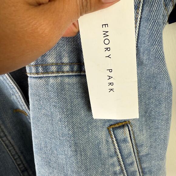 Denim Jacket Floral Embroidery Suede Fringe Western - Picture 5 of 5